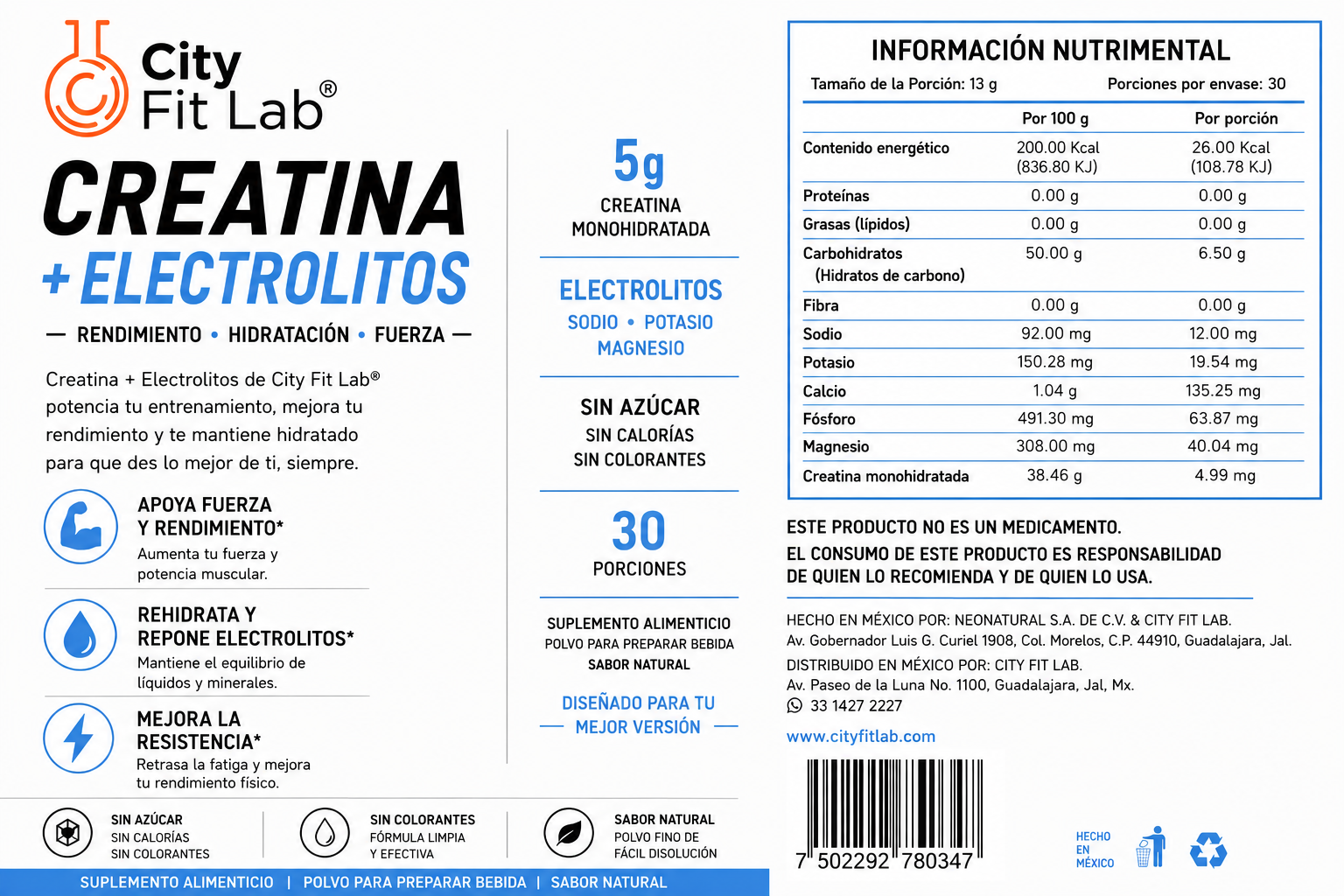 Creatina + Electrolitos - Fuerza · Hidratación · Masa muscular - Image 3