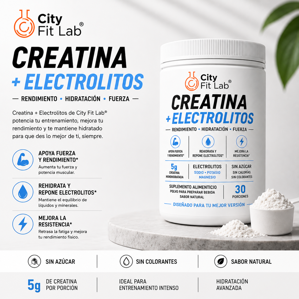 Creatina + Electrolitos - Fuerza · Hidratación · Masa muscular - Image 2
